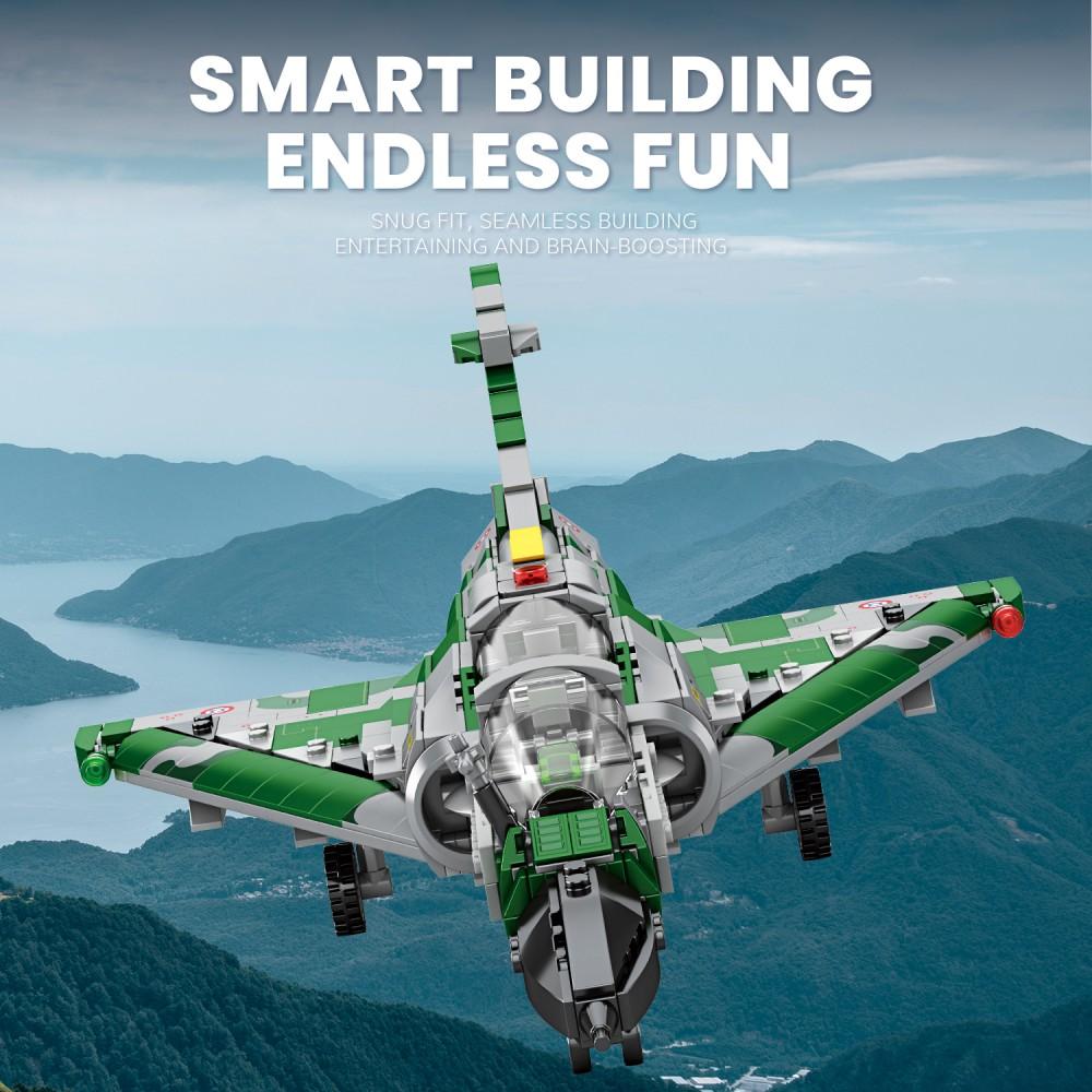 1012PCS Mirage 2000 Fighter Jet Building Blocks Model Military Plane Series Kids Educational DIY Toys Gifts Desktop Ornaments