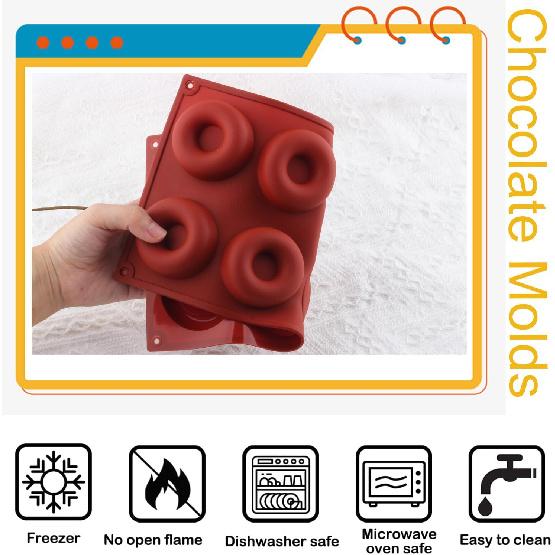 Donut Silicone Chocolate Molds Doughnut Pan Baking Mold Set of 2