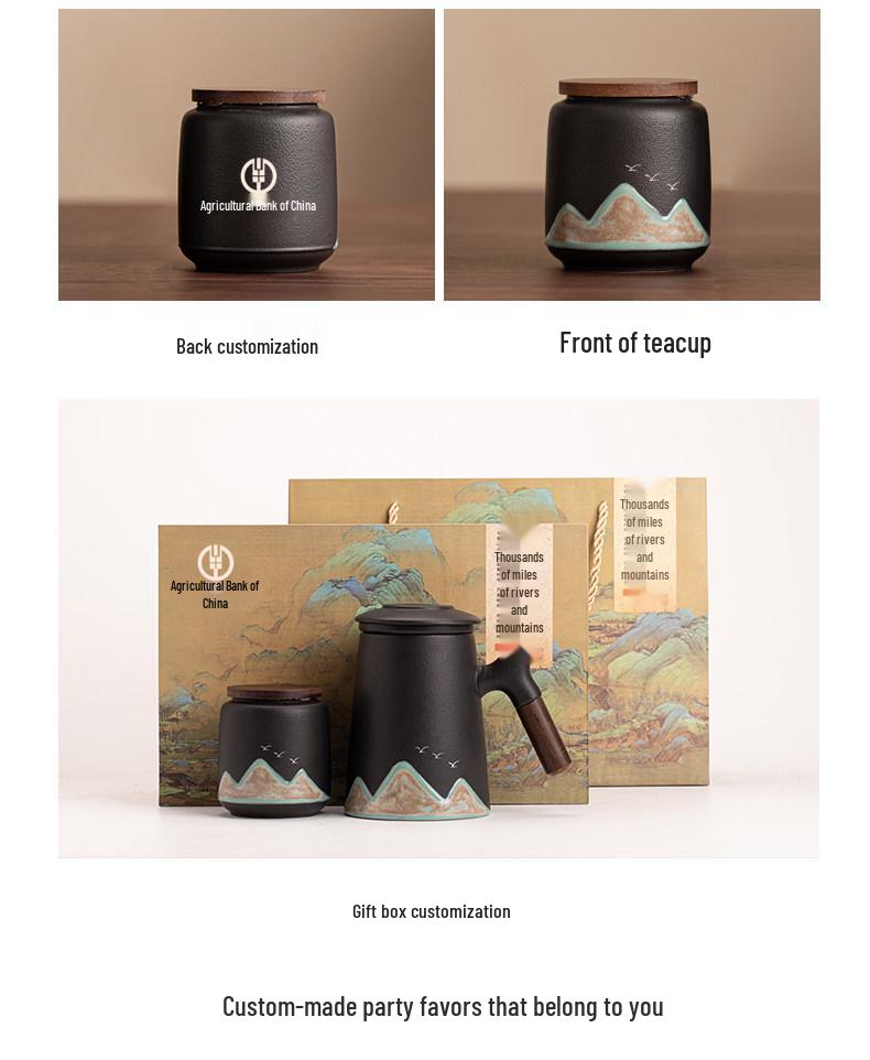 National Tide Creative Tea Set: Separable Office Mug and Kung Fu Set, Logo Customizable