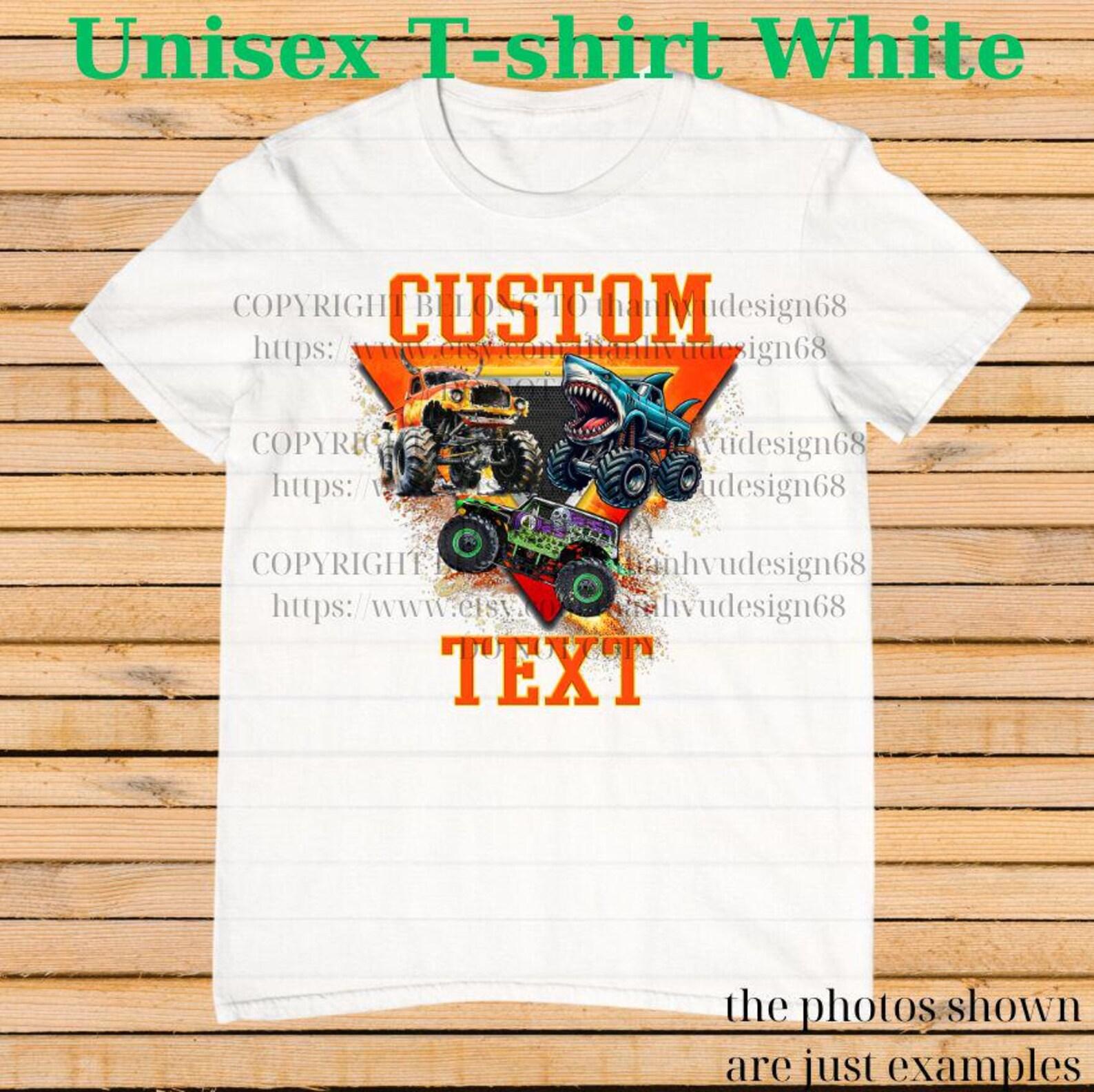 Many Monster Truck Shirt – Custom Text Tee, Personalized Monster Jam Birthday Gift for Kids & Adults, Customizable Truck Design #9 120
