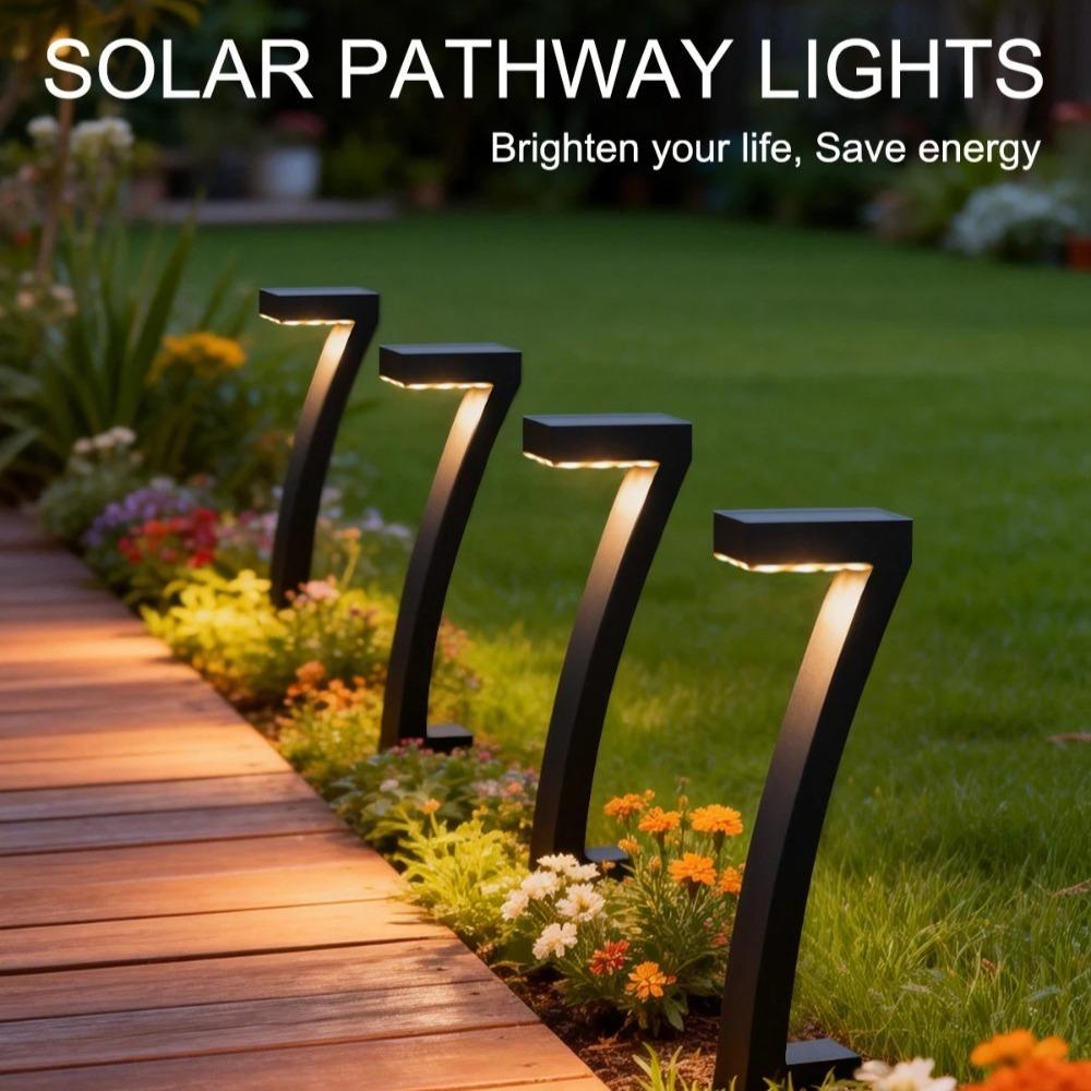 4/6/8Pcs Solar Lights 7-Shape for Garden Lawn IP65 Waterproof Pathway Landscape Lighting 6 LED Auto Dusk to Dawn Solar Ground Light