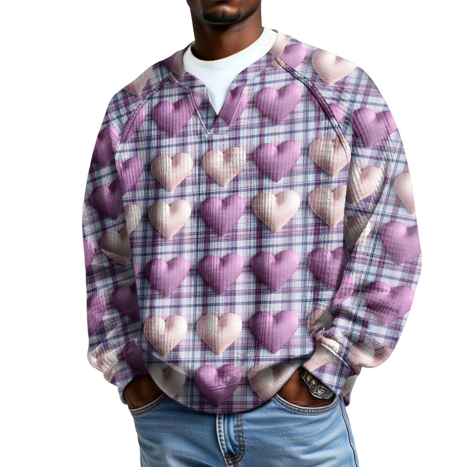 

Men S Outdoor Leisure V-Neck Waverg Long Sleeves Hoodie XL рожевий