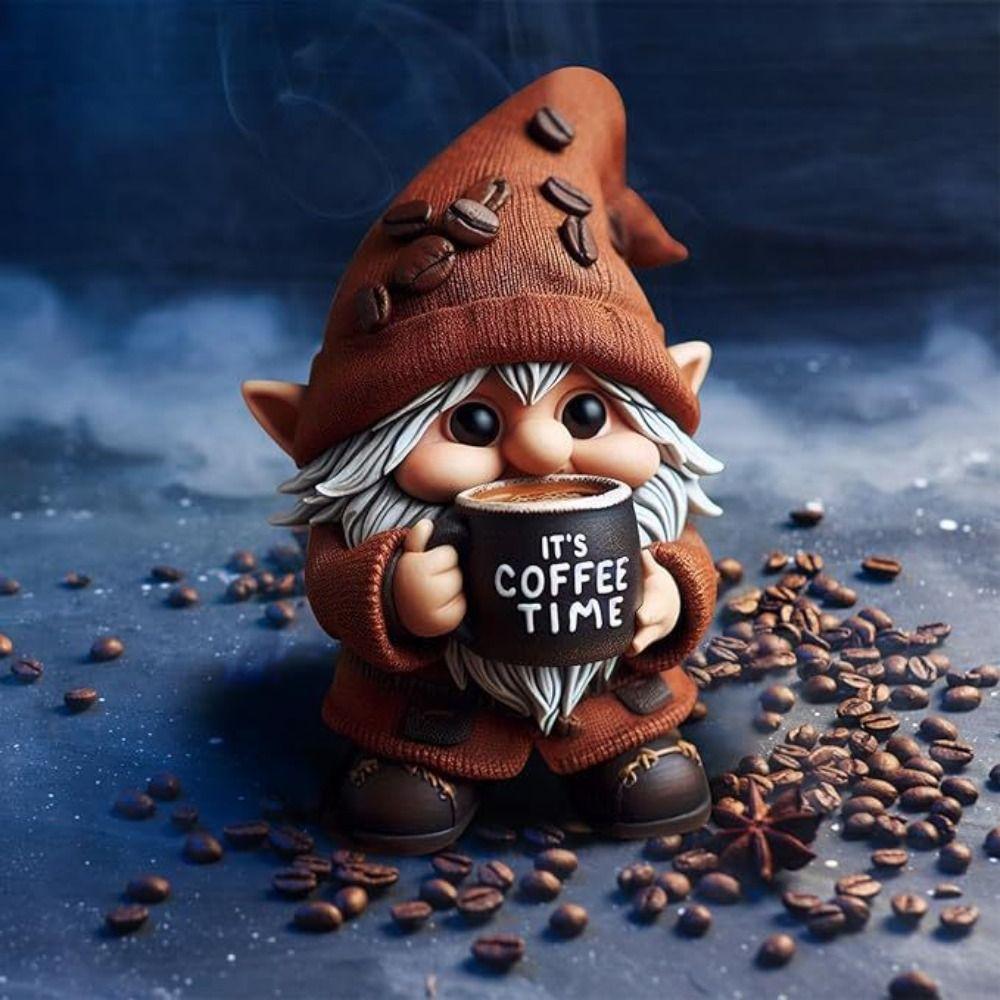 Cute Dwarf Statue Resin Desktop Ornament Micro Landscape Coffee Gnome Figurine  Shop