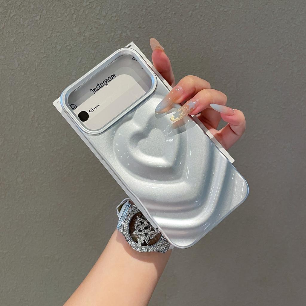 INS Glänzend Liebe Herz Handyhülle Für iPhone 17 Air 16 Plus 15 14 13 12 Pro Max Mode 3D Wellenmuster Galvanisiert Stoßfest Hülle