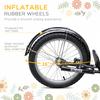Kids Scooter, Kick Stunt Scooter with Adjustable Handlebar, Dual Brakes, Basket, Cupholder, Mudguard, 16" Inflatable Rubber Wheels, for 5-12 years