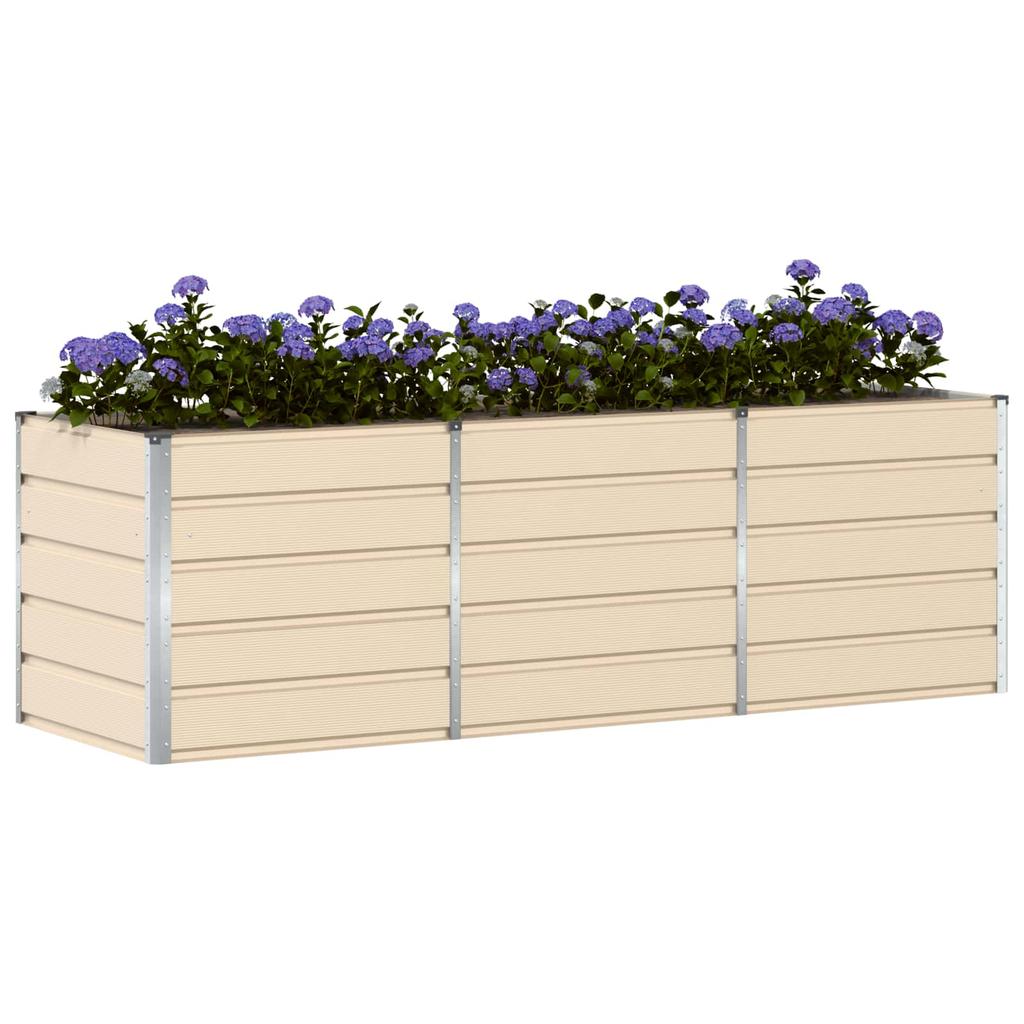 Plant Pot Ivory 240 X 80 X 75 Cm Steel
