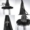 Halloween Witch Hat Decorations Hanging Decor, Spider Web Ribbon Prop Spooky Party Streamers for Party, Dark Wizard Costume Accessory Masquerade