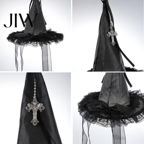Halloween Witch Hat Decorations Hanging Decor, Spider Web Ribbon Prop Spooky Party Streamers for Party, Dark Wizard Costume Accessory Masquerade