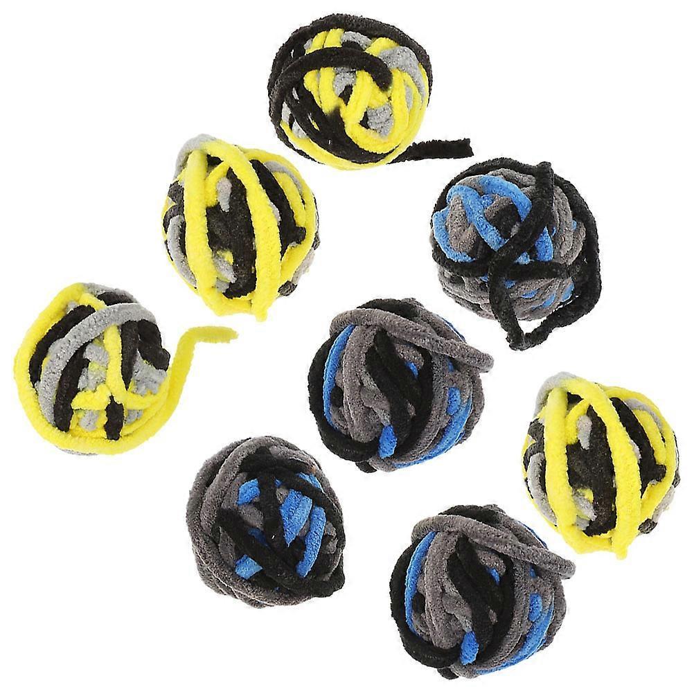8pcs Soft Plush Cat Yarn Balls   Chewable Scratcher Balls for Indoor Play   Kitten & Cat Enrichment Toys for Interactive Play & Owner Bonding