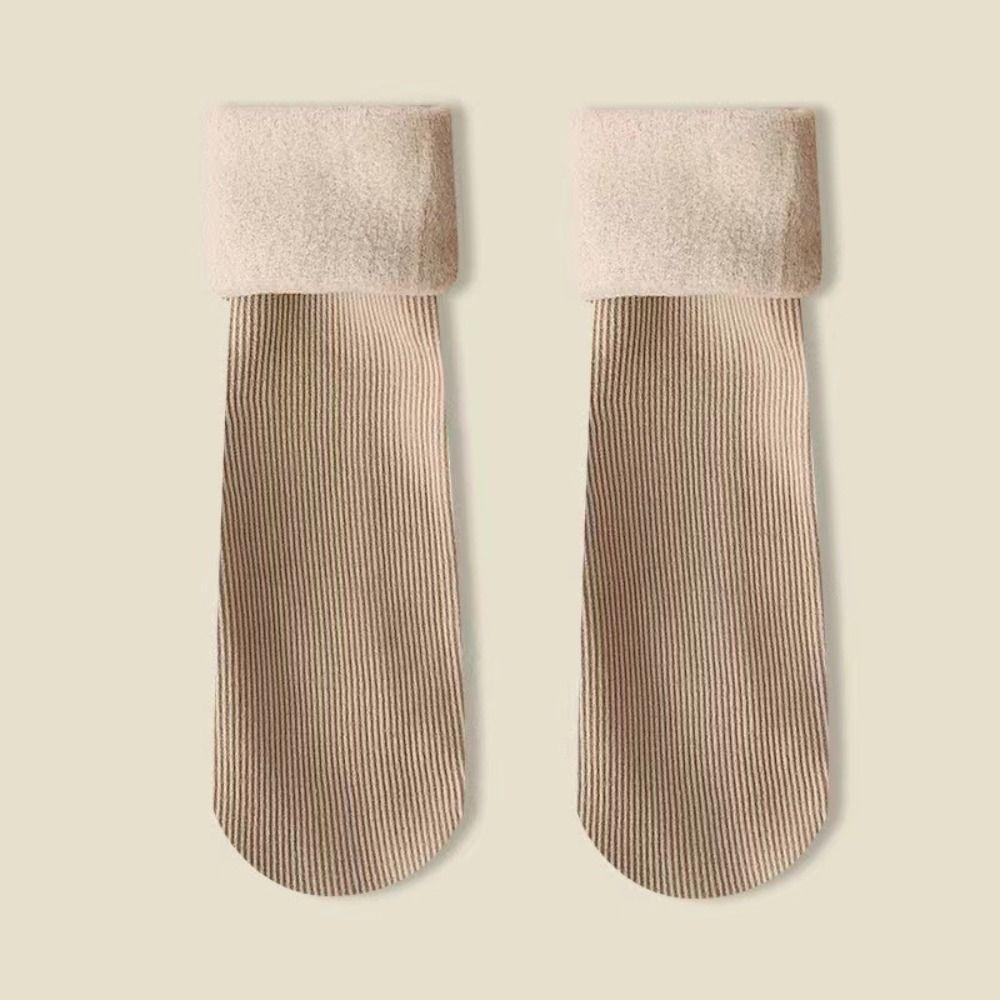 Seamless Thick Plush Snow Sock Middle Tube Mid Length Sock Hot Sleeping Socks  for Women Mens