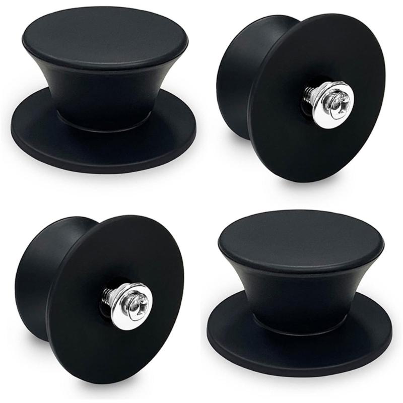 

Set of 4 Durable Silicone Pans Cover Silicone Pots Lid Knob Convenient Grip Kitchen Accessories for Cooking Enthusiasts 1