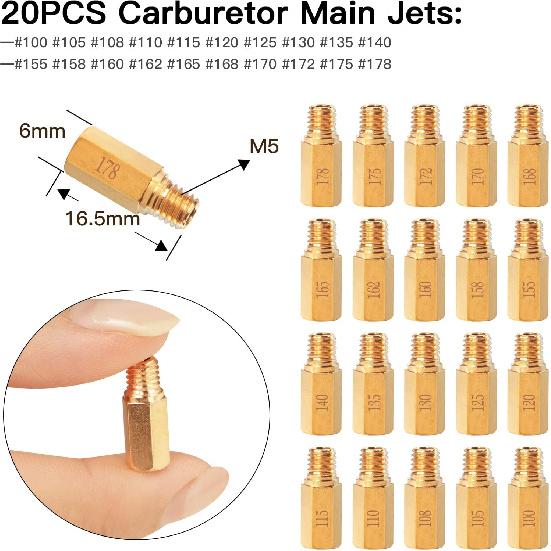 40PCS Carburetor Main Jet Slow Pilot Jet Kit For PWK Keihin OKO CVK Crab,Replace #SCL-2018090002-ZH-T-01/02 SCL-2018090001/03-ZH-T-01