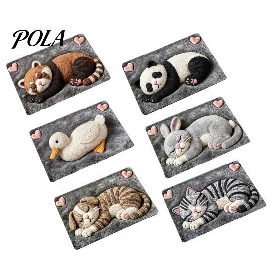 Cute Animal Pattern Bath Mat Mat, Quick Dry Super Absorbent Bathroom Rug, Non-slip for Wood Floors Diatomaceous Earth Rug Home Entrance Kitchen Decor