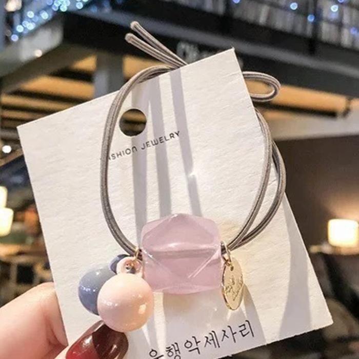 

Женские аксессуары для волос для девочек, резинки для волос для девочек, высокая эластичная повязка на голову в форме конфет, веревка 2PCS фиолетовый