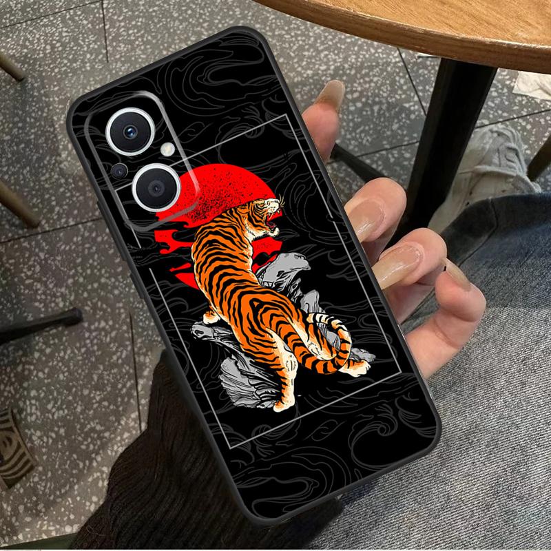 Tiger Red Sun Japan Art For OPPO Reno 10 11 12 13 14 Pro 7 8 Lite 8T 11F 12F 13F 14F OPPO Find X8 X9 X5 X6 Pro Case