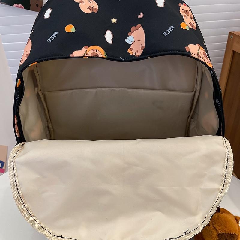 Schoolbag Japanese Backpack Female Cute Kapibara Backpack Junior High School High School College Student Simple Travel Backpack Female Schoolbag