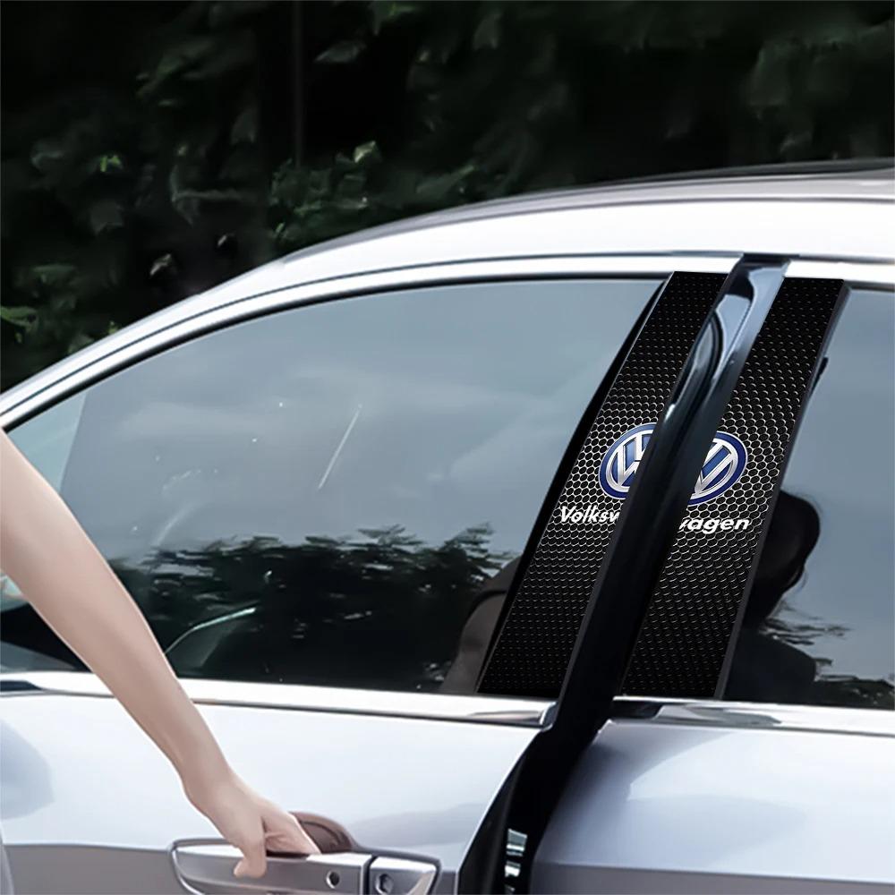 2pc Car B-Pillar Center Column Cover PET Decals Accessorie For VW GTI Polo Golf Passat Scirocco Tiguan Jetta T-ROC Touareg Taigo RA1