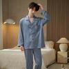 Pajamas men's spring and autumn ice silk long-sleeved men can wear high-end casual and comfortable silk loungewear suit large size