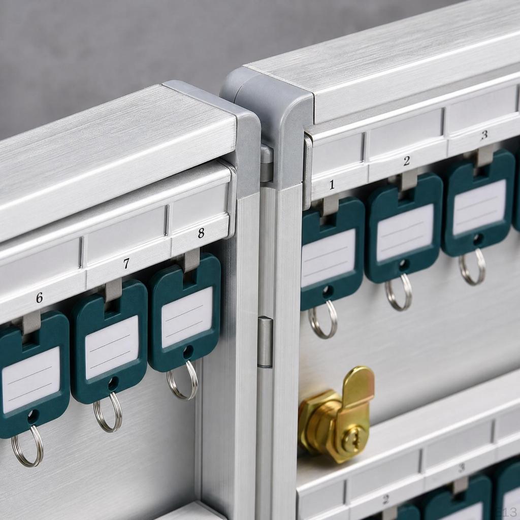 Aluminum Alloy Key Cabinet | Writable Identification Labels, Textured Metal Panel, WallMounted