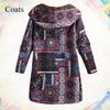 Winter Warm Women Coat 2025 Fashion Retro Long Printed Hoodie National Style Large Size Slim Temperament Outerwear