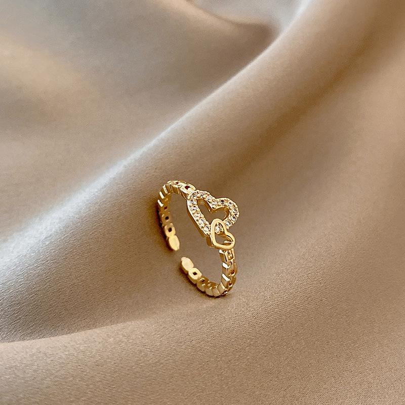 Trendy French-Style Adjustable Open Ring for Women: Fashionable Index Finger Ring for Students