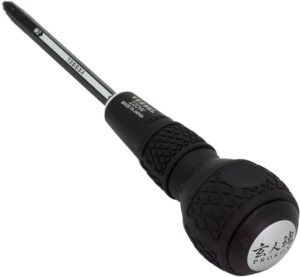 VESSEL Ball Grip Interchangeable Screwdriver Phillips Phillips and Phillips 3 (with 2, 1, Bits) 220W-123
