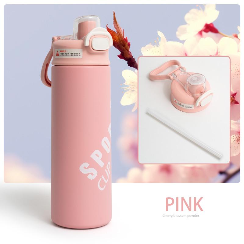 600 ml Isolierbecher 304 Edelstahl Wasserbecher für Männer und Frauen Tragbarer Outdoor-Sport Trinkbecher Thermosflasche