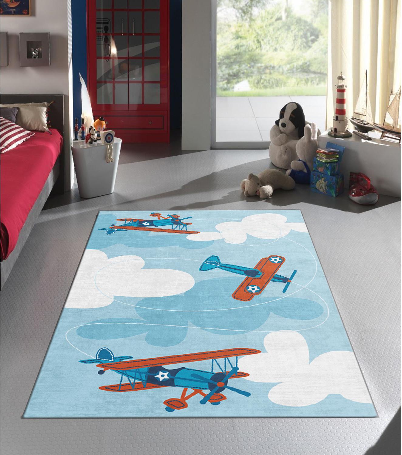 

Детские коврики, тонкий вашабле устойчивый к пятнам современный детский коврик с декоративной нескользящей основой 80 x 120 CM разноцветный