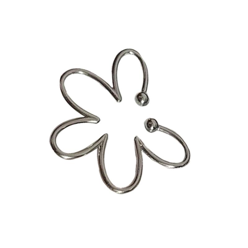 

Hollow Flower Earrings For Women, Alloy Earrings Without Perforations, Women Earrings Fashionable Irregular Jewelry Gifts срібний
