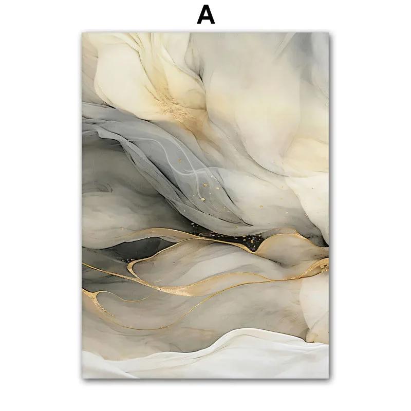 Nordic Abstract Marble Grain Flowers Landscape Wall Art Canvas Painting Posters and Prints for Living Room Home Decor