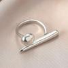 Exaggerated Glossy Geometric Metal Ring for Women – High-End French Style