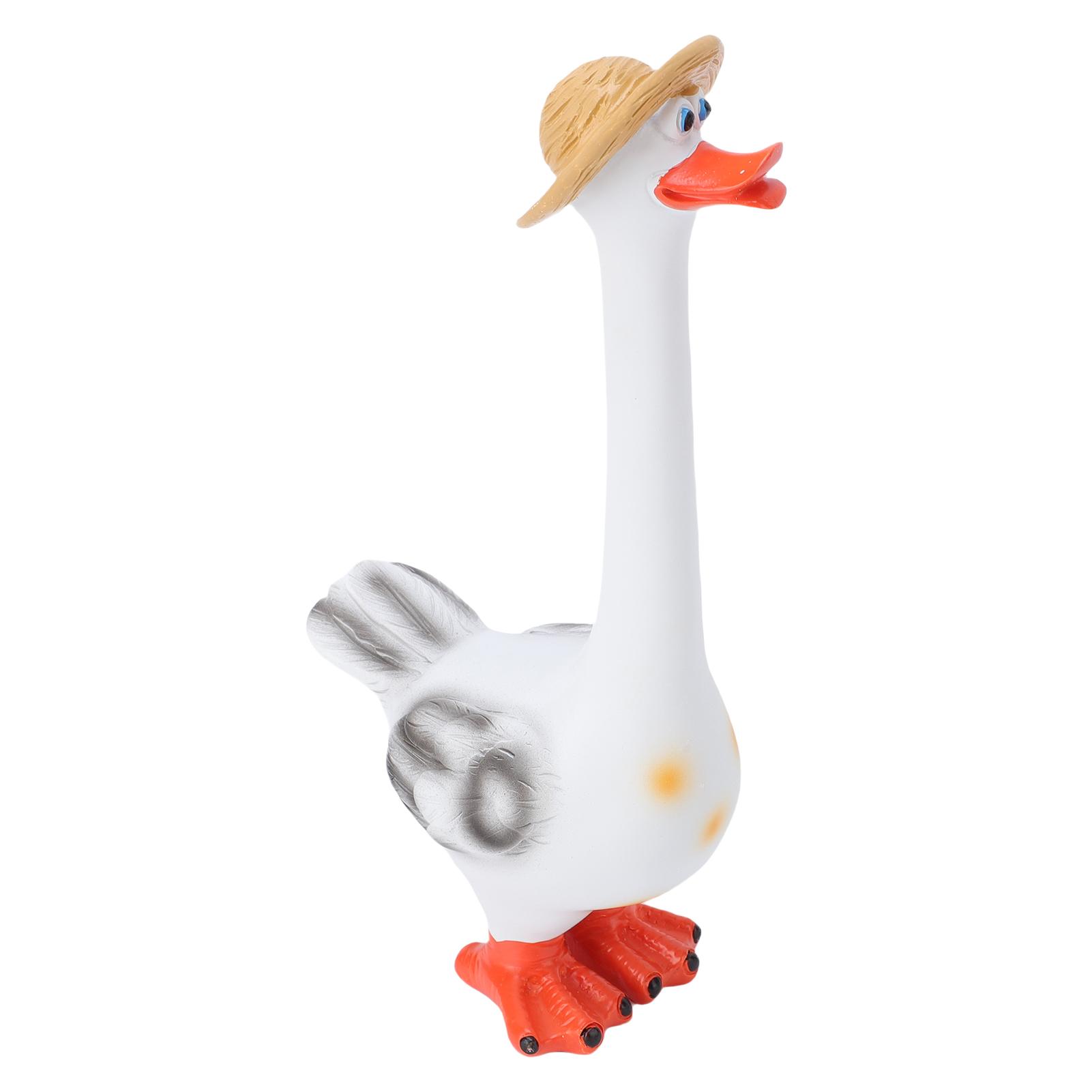 

Goose Statue Funny Long Neck Resin Weather Proof Goose Sculpture for Garden Desktop Decoration