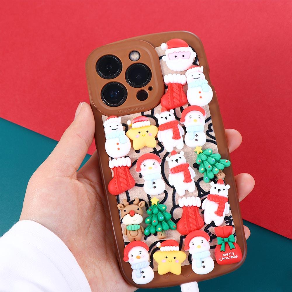 DIY Hairpin Making Cartoon Christmas Patches DIY Art Material New Year Ornament Home Embellishments