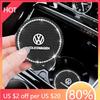 2025 Hot 1/2Pcs Diamond Car Coaster Water Cup Holder Pad Anti-slip Mat For Volkswagen GTI R-Line R Polo Golf T5 Passat Magotan C
