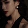 Gold Color Spider Hoop Earrings Imitation Pearl Vintage Retro Jewelry  For Women