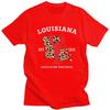 Louisiana Est 1812 Crawfish Leopard T Shirt Men Women Short Sleeve Casual Tee Shirt Streetwear Summer Pure Cotton Camisetas