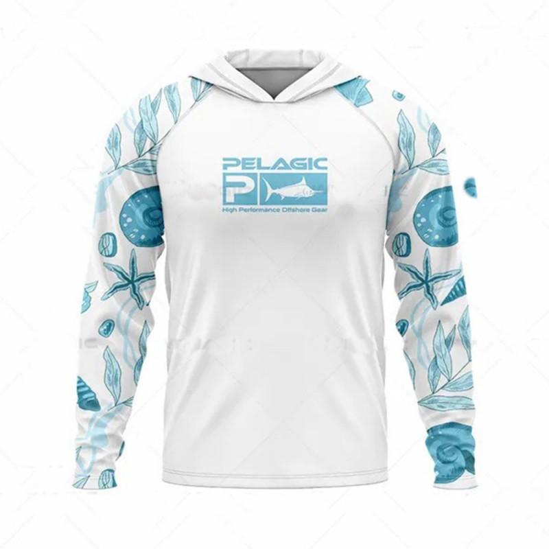 Men Women Quick Dry UV Protection Fishing Shirt Long Sleeve Hooded Summer Outdoor Sportswear UPF 50 Bamboo Fiber
