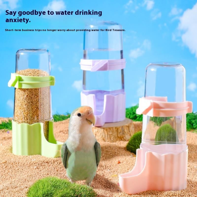 Transparent Fütterung Bewässerung Automatisch Doppelzweck Vogelfutterspender Große Kapazität Wasserspender Futterspender Vogelkäfig Zubehör