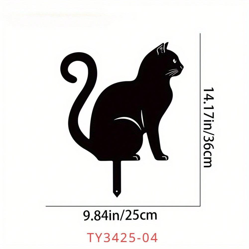 Metal Cat Fence Art Ornament, Whimsical Garden Decor for Outdoor Party Decoration