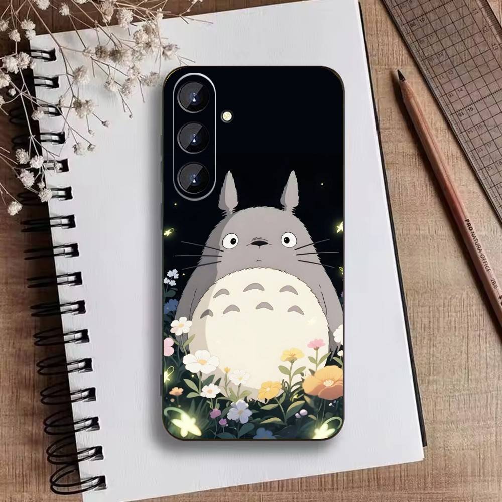 Cartoon E-Totoro-ES Phone Case For Samsung Galaxy A73,A72,A71,A70,A52,A51 Others Soft Black Cover