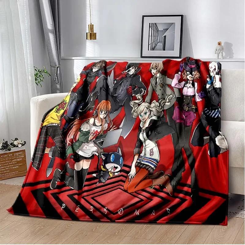 Persona Anime Cartoon Throws Blanket Kid Picnic Super Soft kawaii Blanket for Travel Beding Couch Sofa Bed Blanket Birthday Gift