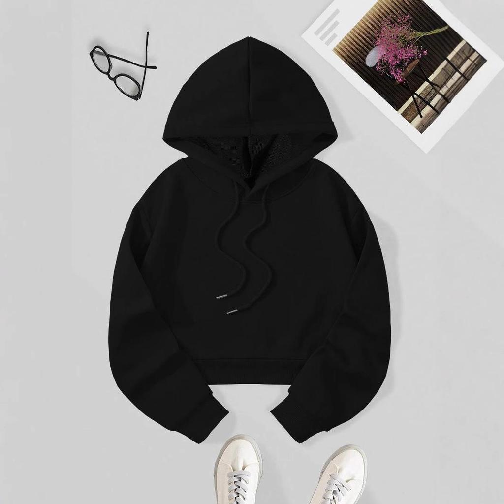 Einfarbiges Damen-Sweatshirt - Europäische & Amerikanische Größen, Hitzetransfer-Aufbügeldesign, Auf Lager