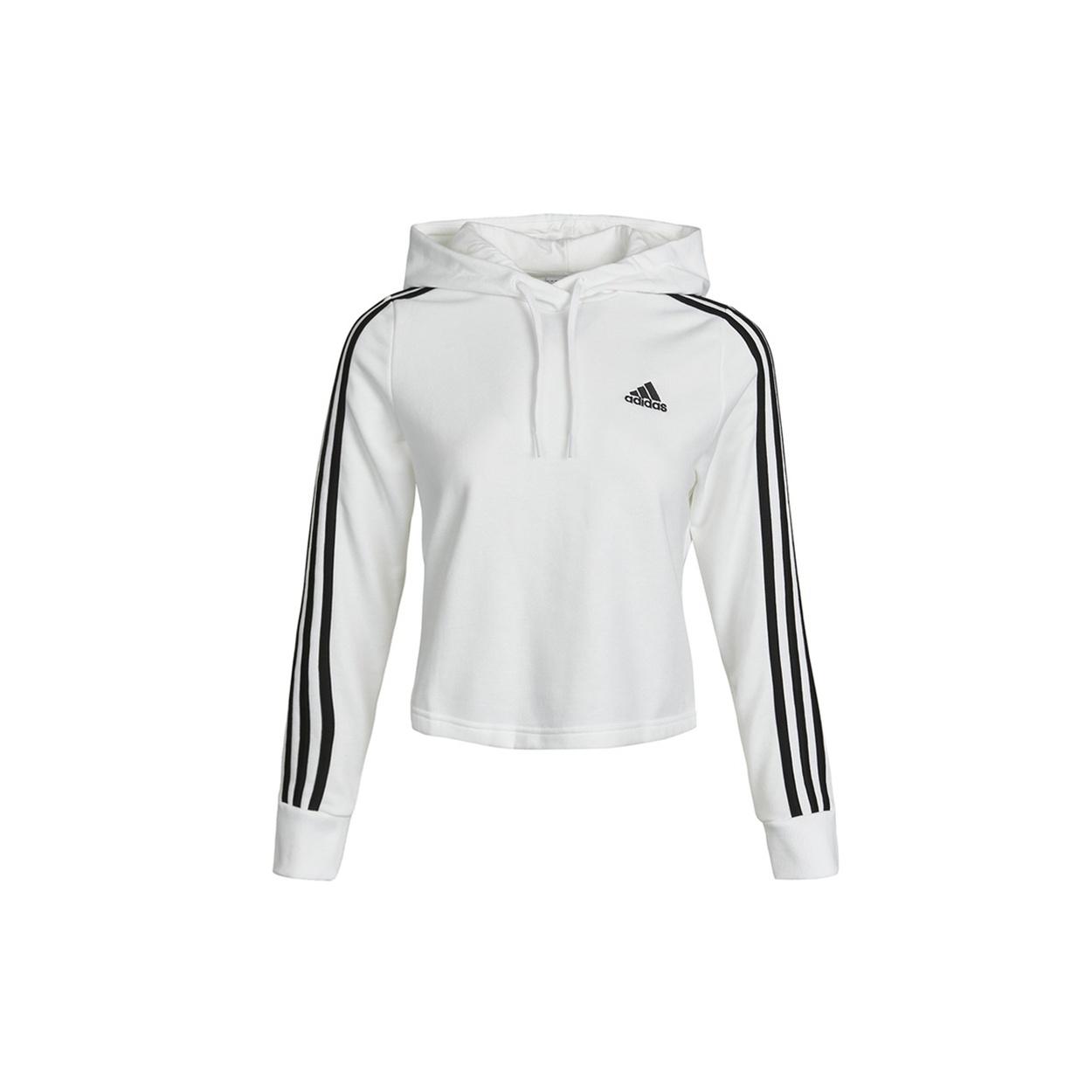 (WMNS) adidas 3-Stripes Cropped Hoodie White Women s GM5574 XL