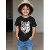 European Size Boys Round Neck Short Sleeved T Shirt with Mechanical Werewolf Pattern