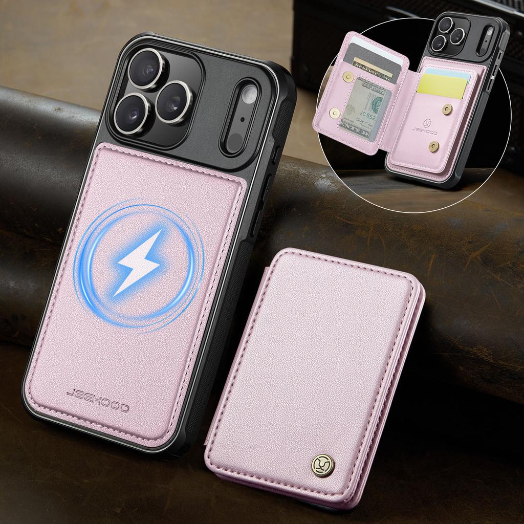 Magnetic Leather Case for iPhone 17 Pro Max Air 16 Plus 14 13 12 11 X XR XS Max RFID Blocking Detachable Card Slot Wallet Cover