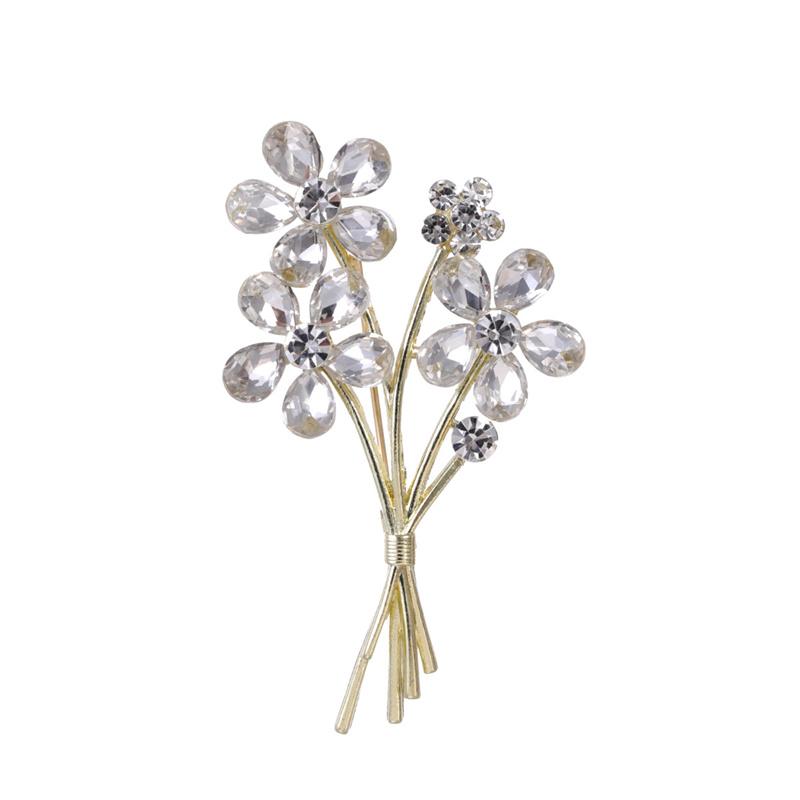 Exquisite Floral Bouquet Brooch, Fashionable Atmosphere Suit Flower Pin Buckle High-Grade Diamond Corsage