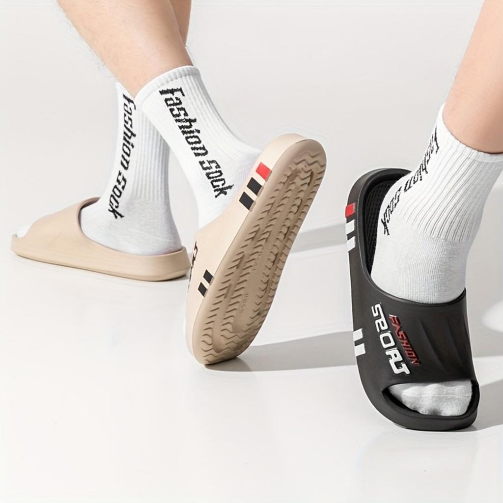 Ciabatte Estive Unisex - Comodi Sandali da Spiaggia in EVA con Stampa Monogramma, Ciabatte Casual a Fondo Spesso per Uso Esterno