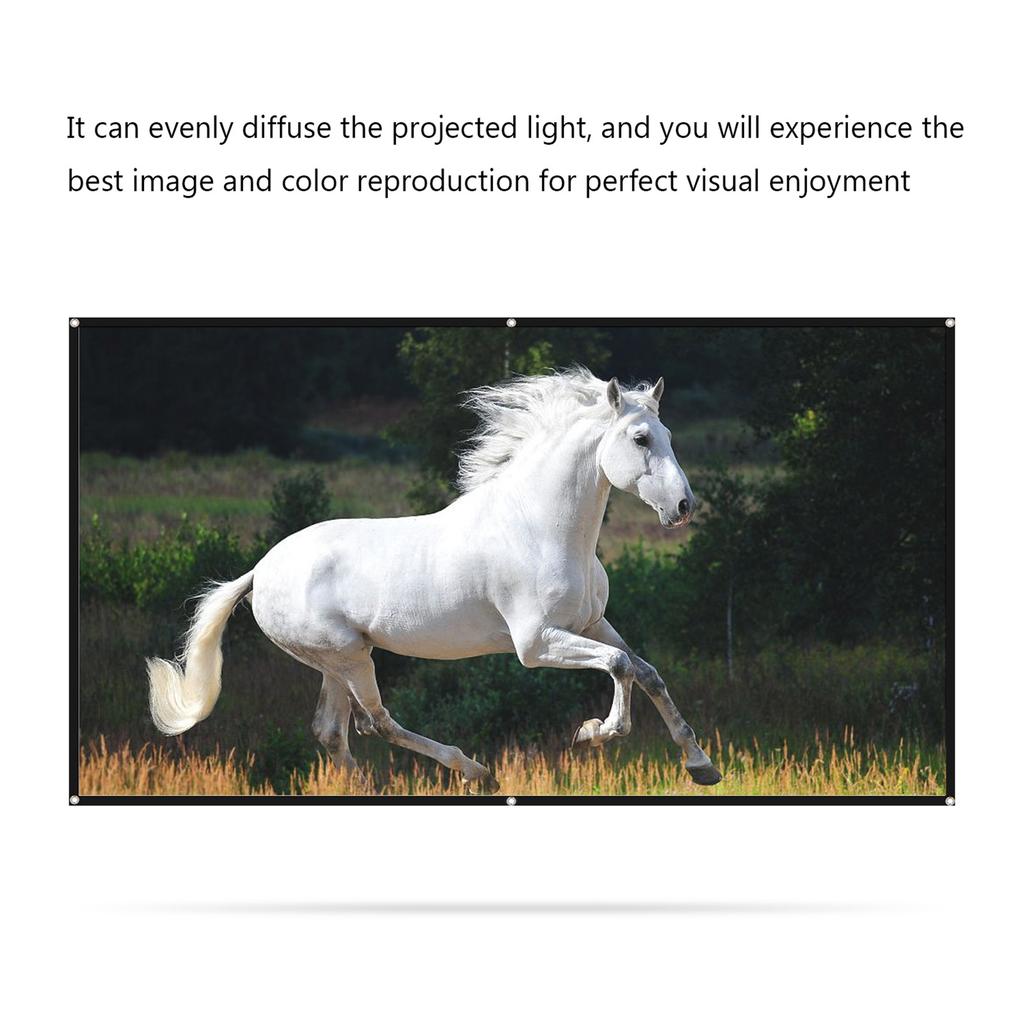 150 inches Projector Screen Widescreen 16:9 Portable Projection Screen Anti-Crease Foldable Indoor Outdoor Projector Movies Screen for