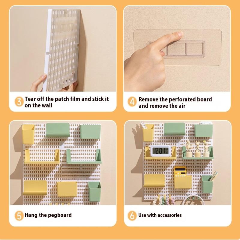 Hole Board Dormitory Wall Shelf Free Punching Adhesive Study Wall Mount Students Study Wall Mounted Storage Rack Home Decoration