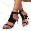 Mode Damen High Heels in Übergröße 2025 Sommer spitze dünne Absätze Vintage Sandalen mit quadratischem Knopf Mode Luxus Sexy Rutschfeste Pumps